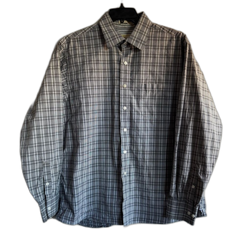 Michael Kors Men’s Plaid Black White Dress Shirt Button-down 17.5 XL